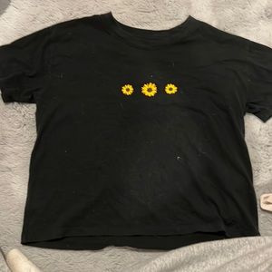 hollister black sunflower tee